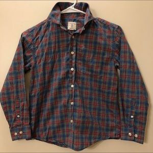 Lands End Preppy Plaid Button Down Shirt size 8
